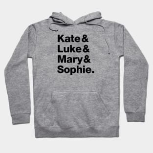 Bat Character Names - Kate Kane, Luke Fox, Mary Hamilton & Sophie Moore Hoodie